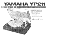 Yamaha YP-211 - Owners Manual 